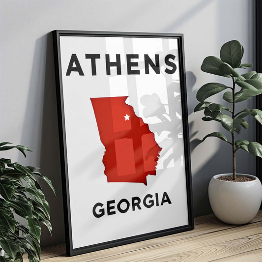 Athens Print - Athens Georgia Wall Art, Travel Decor, College Gift, Housewarming & Home Decoration, Unique Georgia Art Poster