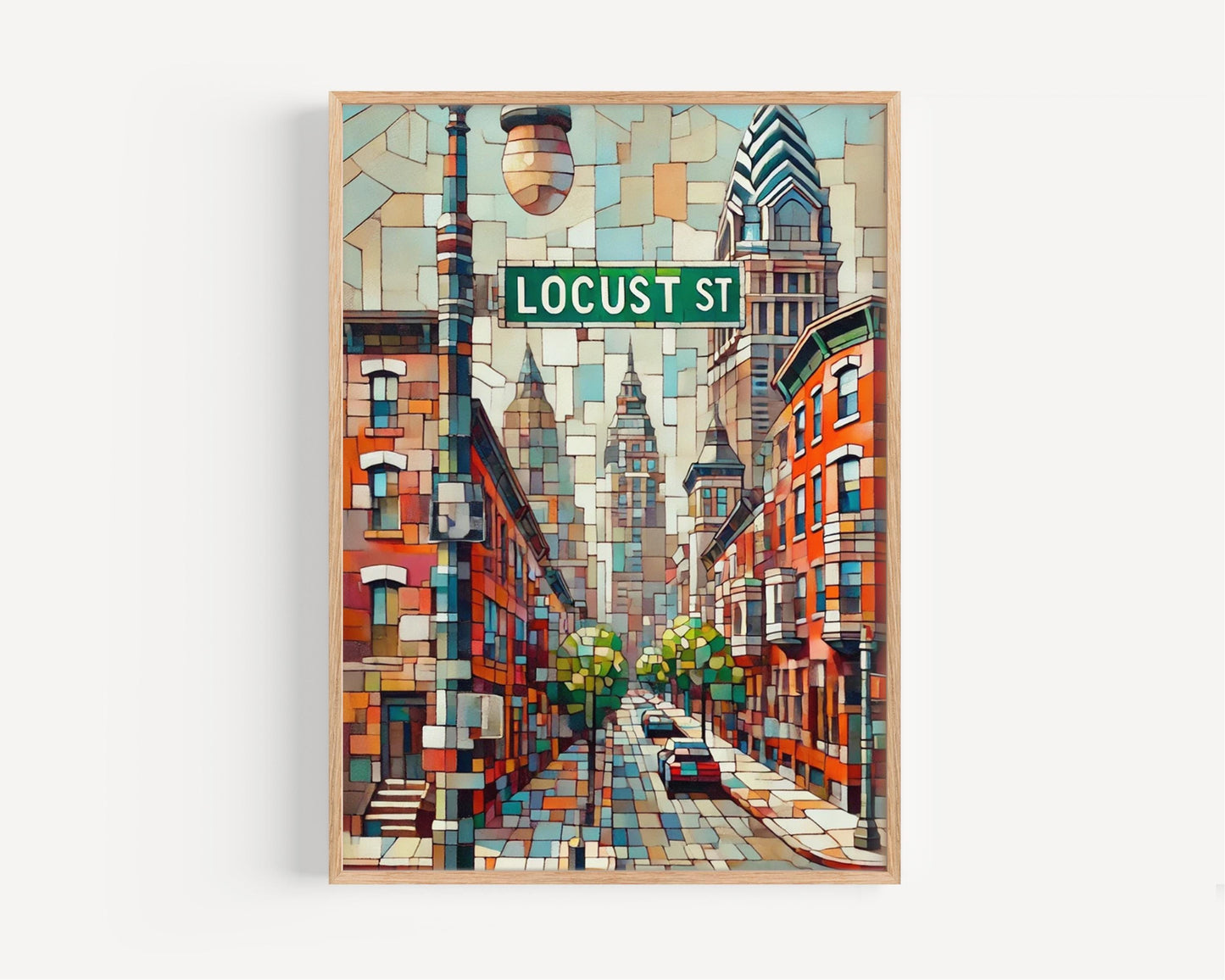 Locust Street Wall Art Philadelphia Print Pennsylvania Art Travel Poster Personalized Gift for Travelers Home Decor