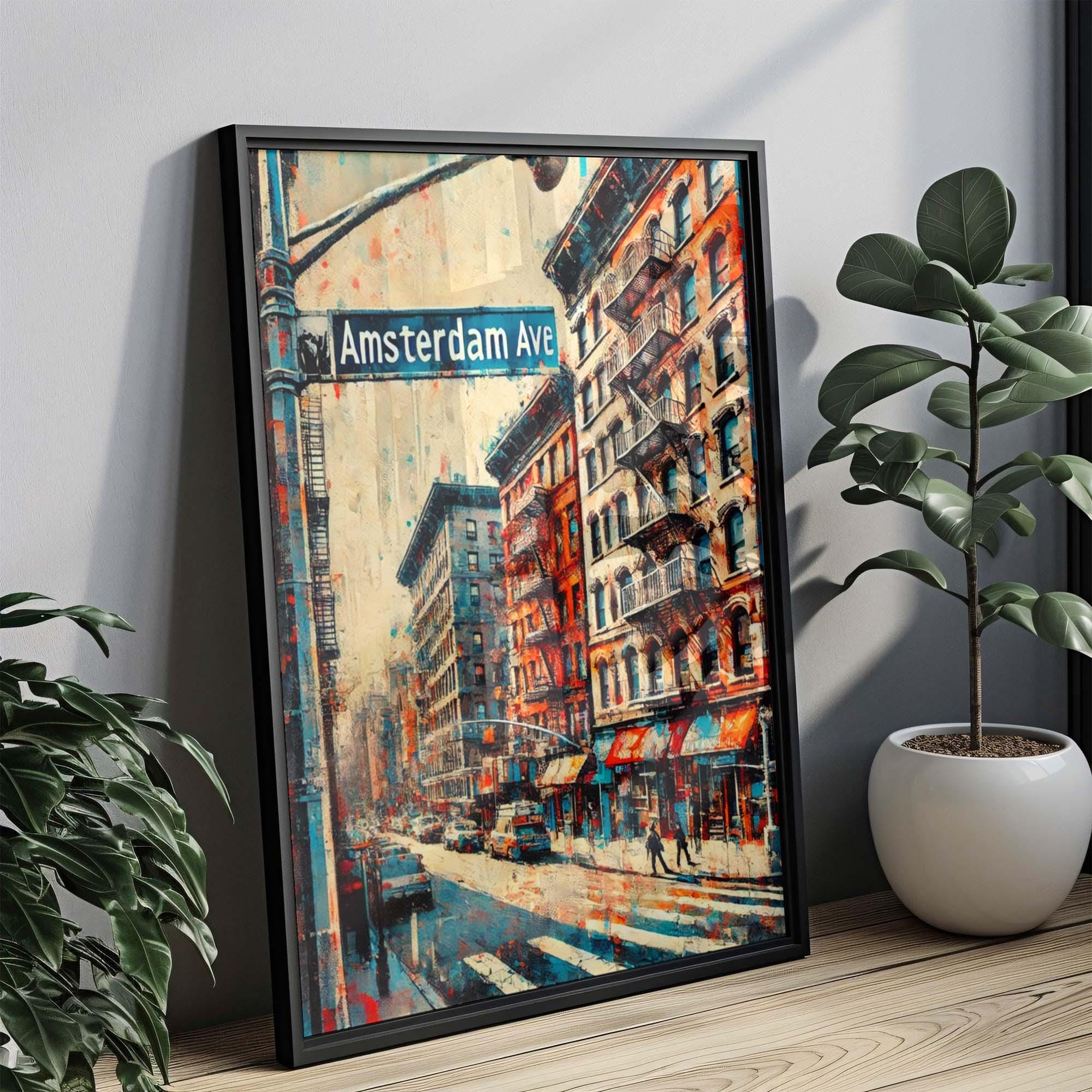 Amsterdam Ave Print - Manhattan Wall Art, NYC Travel Poster, New York City Gift, Housewarming Decor, Stylish Urban Home Art