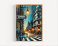 Bulevar Artigas Oil Painting Art Print: Montevideo Uruguay Street Sign Travel Poster