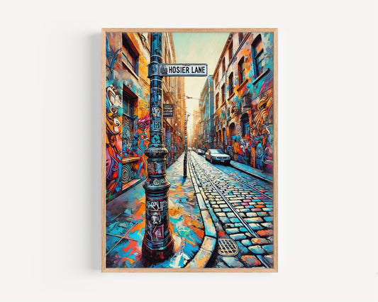 Melbourne Hosier Lane Wall Art Print - Travel Poster, Australian Artwork, Housewarming Gift, Melbourne Street Art Decor