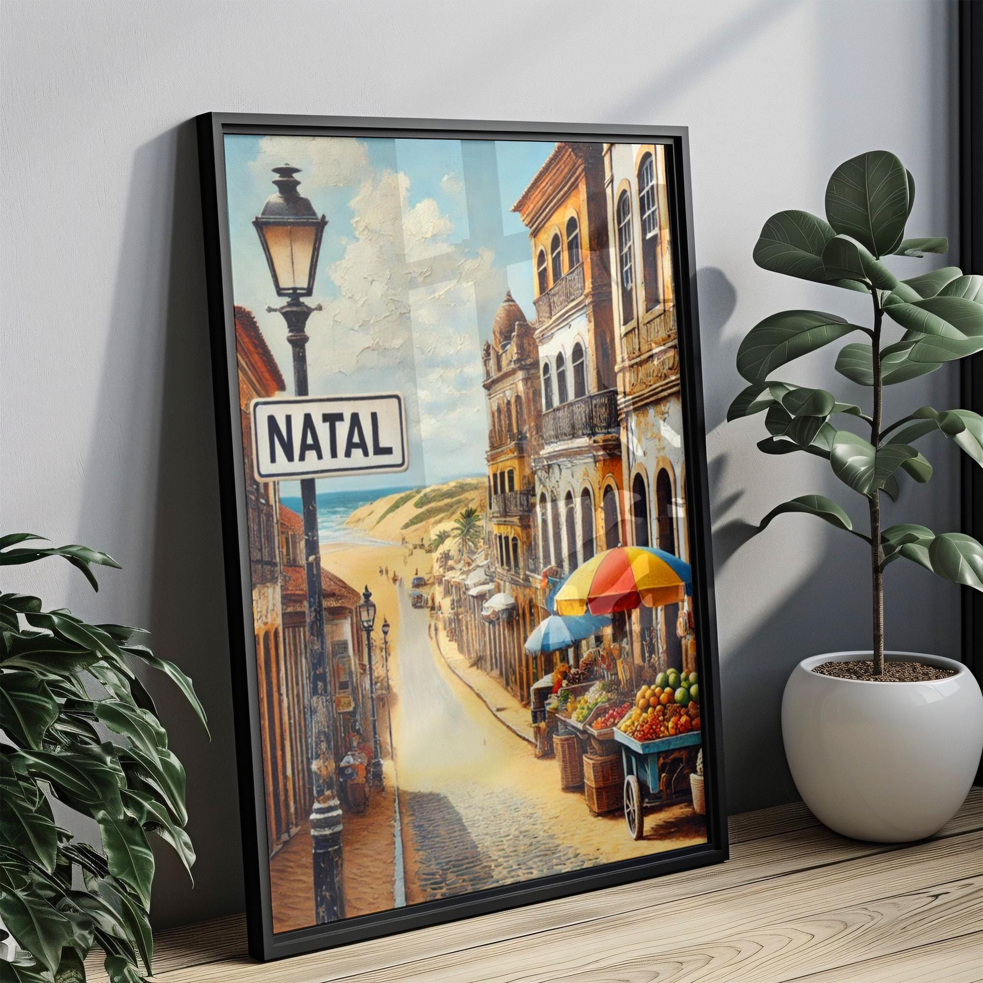 South American Brazil Natal Wall Art Print - Travel Poster & Home Decor - Unique Brazil Gift or Housewarming Art Piece