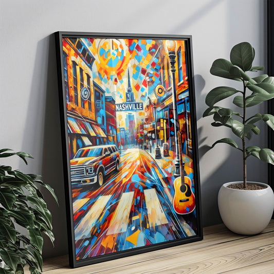 Tennessee Nashville Wall Art Print - Travel Poster & Housewarming Gift, USA Souvenir, Tennessee Home Decor