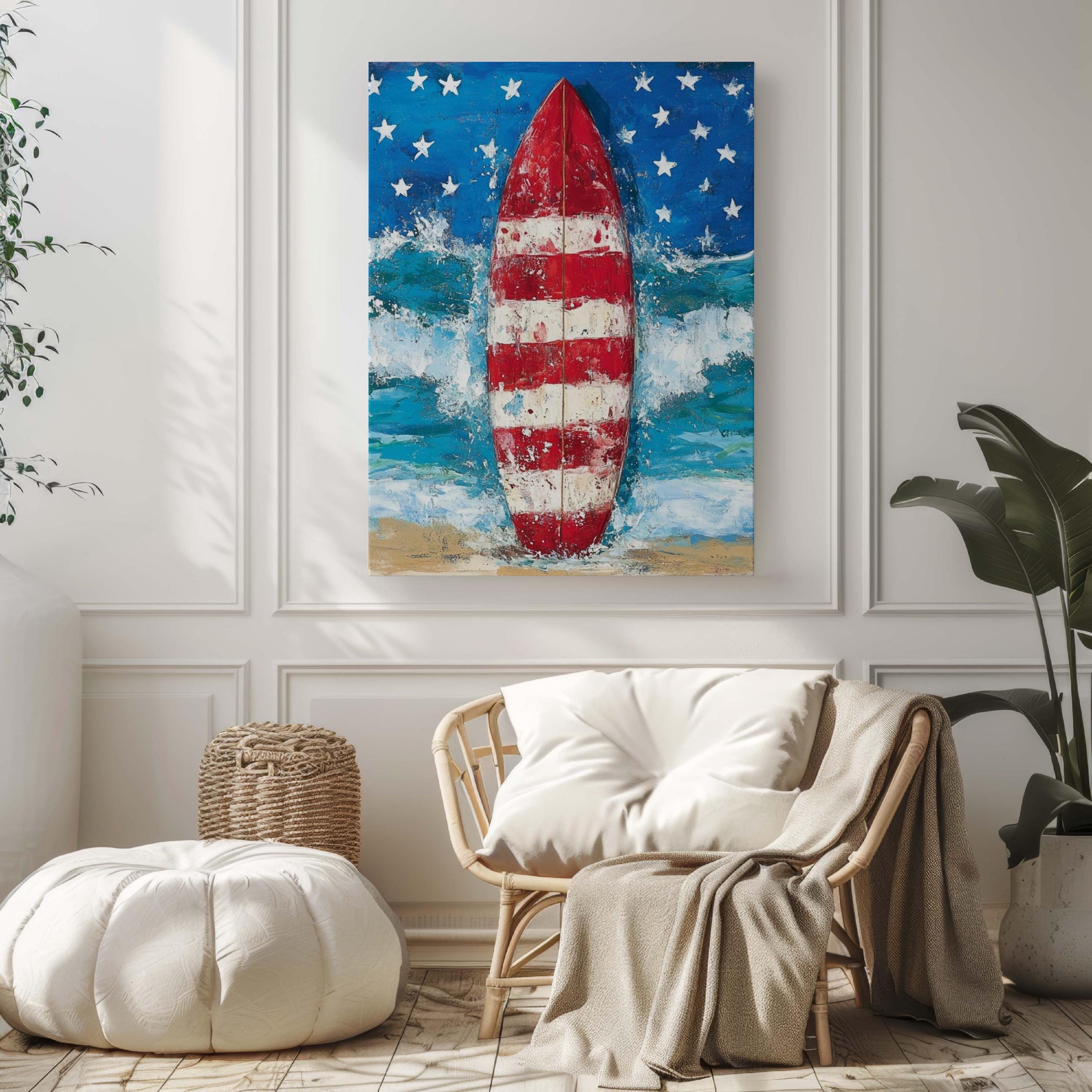 Surfing Wall Art Patriotic - United States