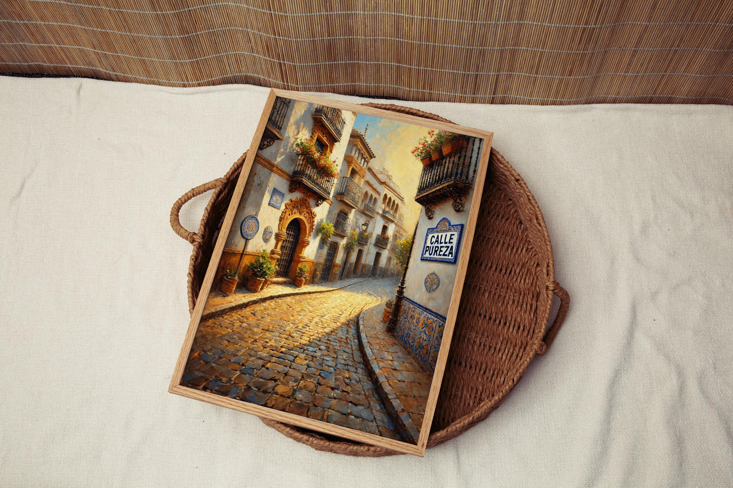Calle Pureza Seville Print: Vibrant Spain Travel Poster