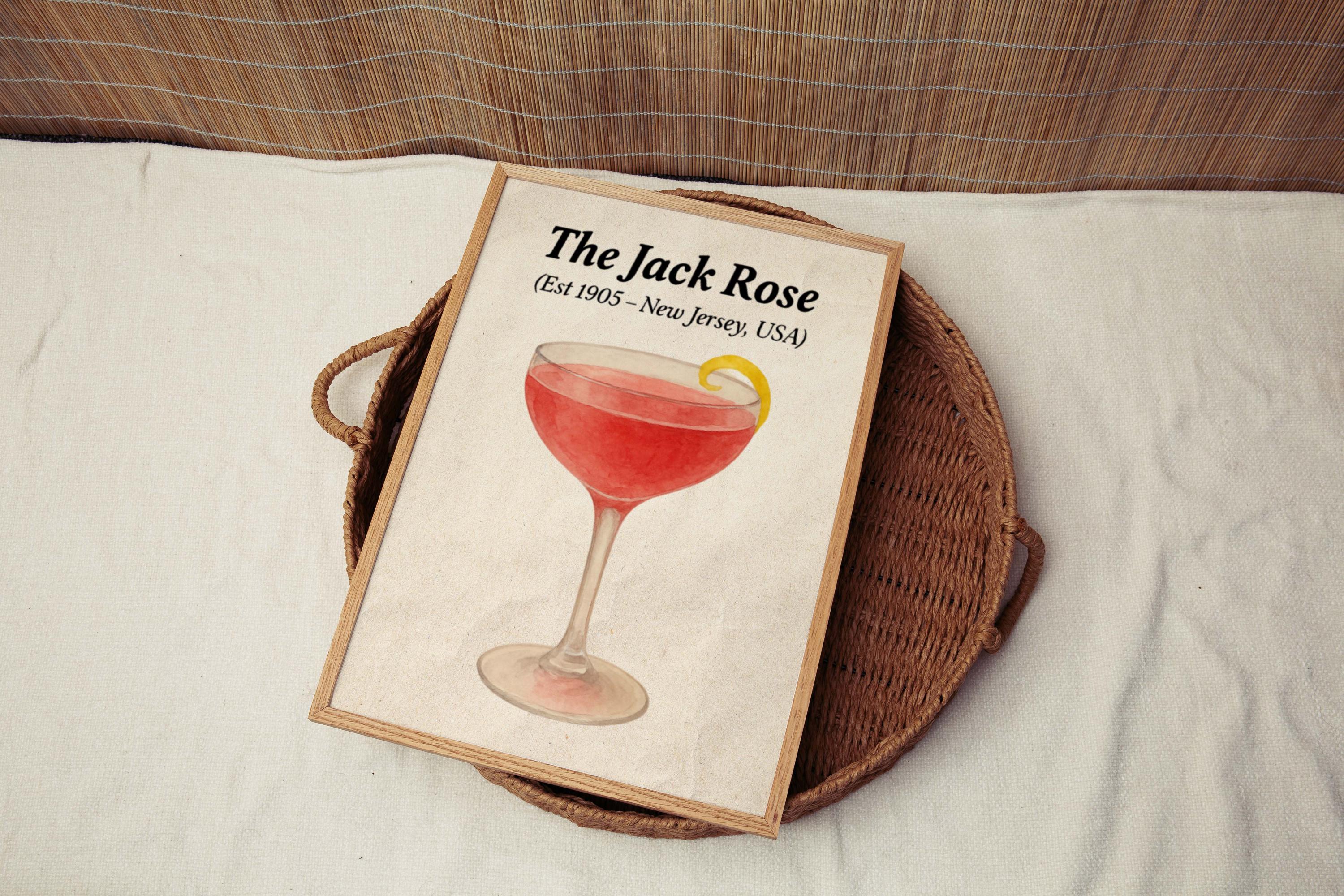 Jack Rose Cocktail Vintage Wall Art