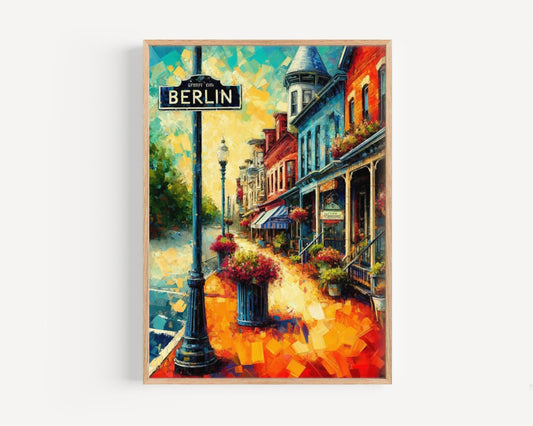 Maryland Wall Art Travel Print - Berlin Poster American Decor Housewarming Gift, Unique Maryland Art for Home