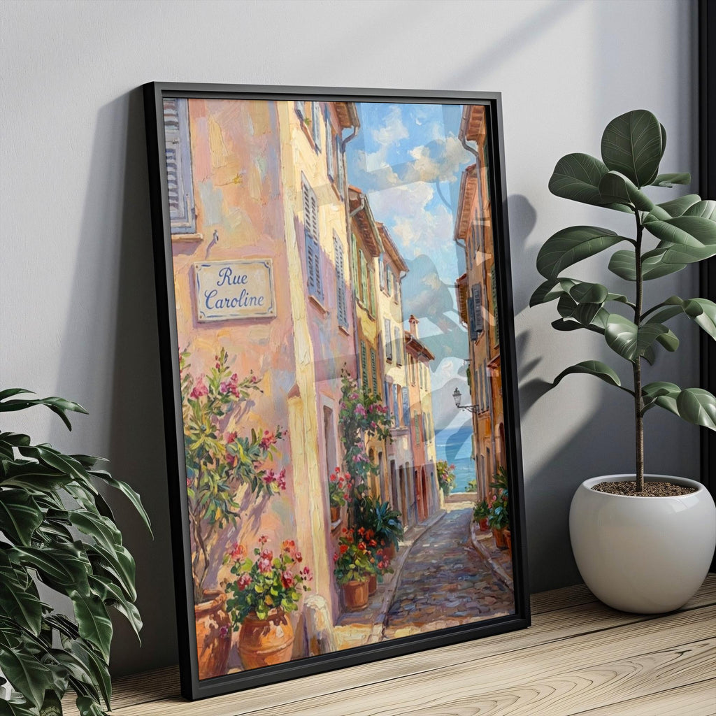 Rue Caroline Wall Art Print: Monte Carlo Monaco Travel Poster