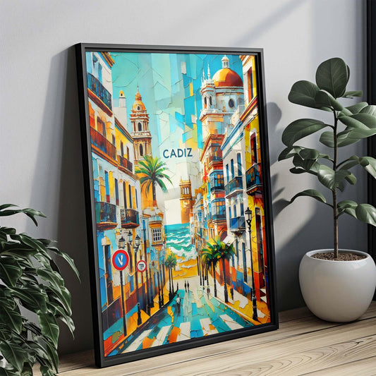 Cádiz Art Travel Print – Spain City Wall Art, European Poster, Housewarming Gift, Vintage Style Cádiz Artwork for Home Decor