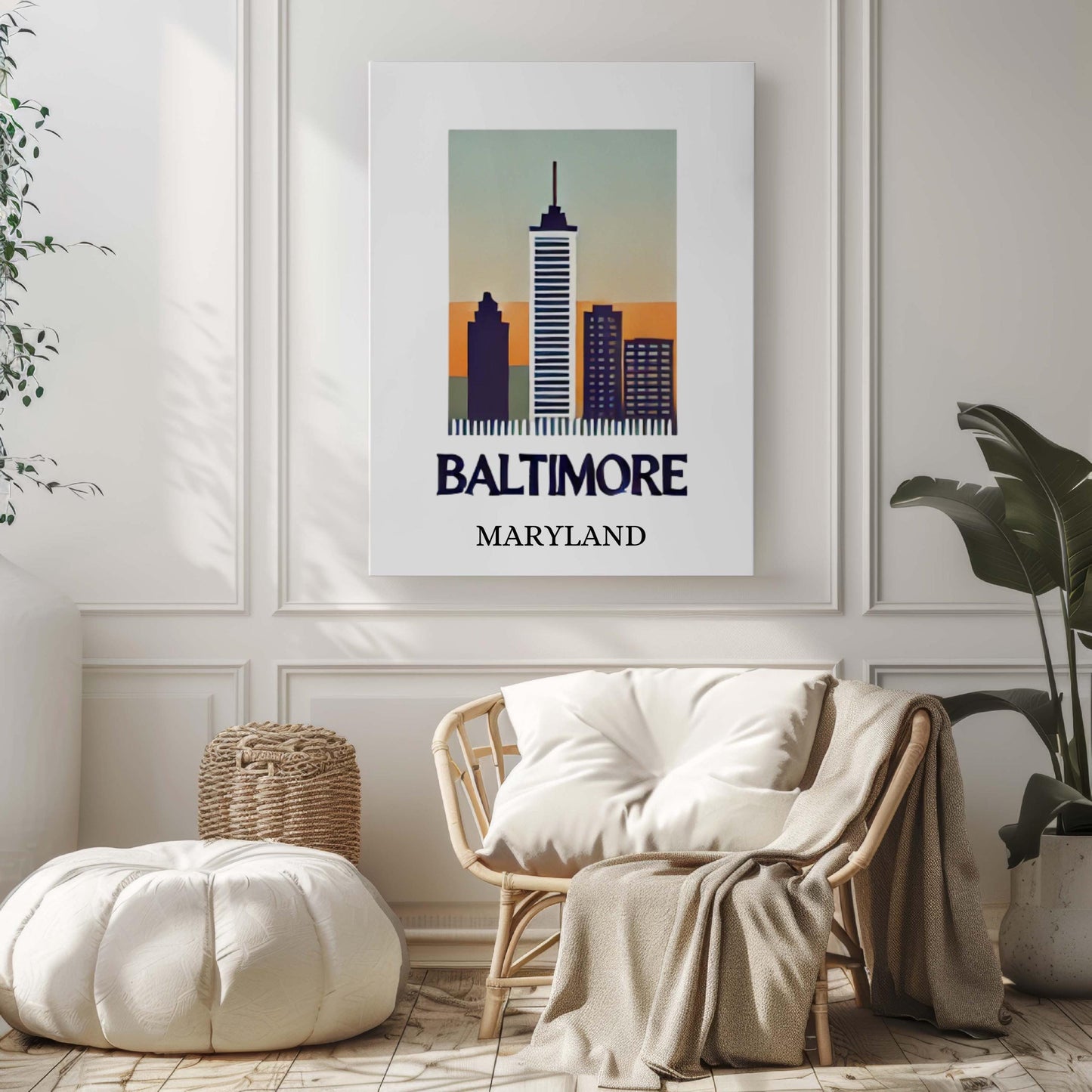 Baltimore Print Maryland Wall Art Travel Decor Housewarming Gift College Dorm MD Artwork Baltimore City Home Poster