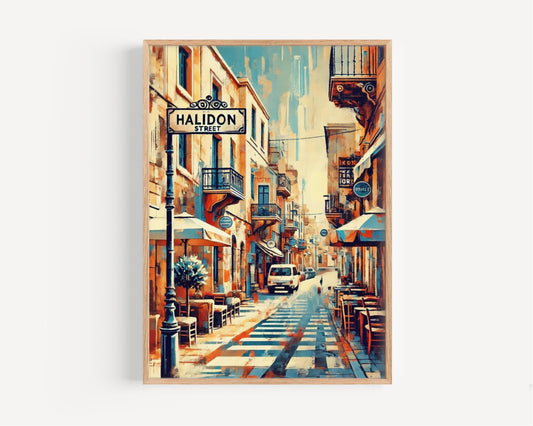 Wall Art Athinas St Print Athens Greece Travel Poster Greek Gift Housewarming Decor Artwork