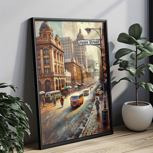 Jeppe Street Wall Art Print | Johannesburg Cityscape | South African Urban Decor | Travel Souvenir | Vintage Street Sign Artwork