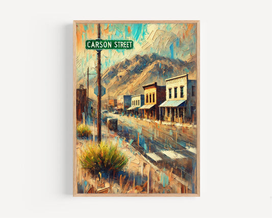 Carson Street Wall Art, Nevada Print, USA Art, “City” Gift, Travel Souvenir, Travel Poster,  “State” Art, PERSONALIZED GIFT