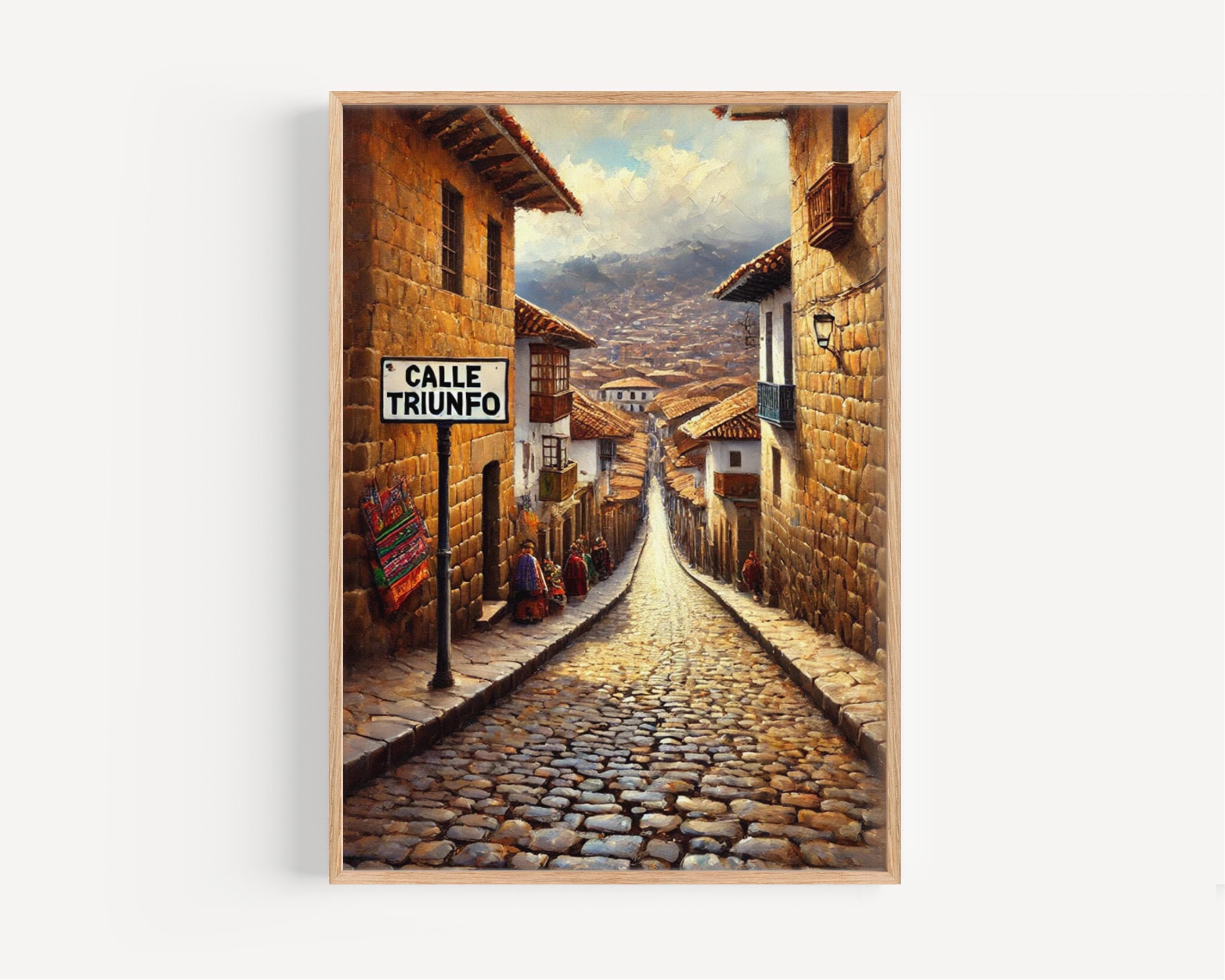 Calle Triunfo Vintage Print - Cusco, Peru