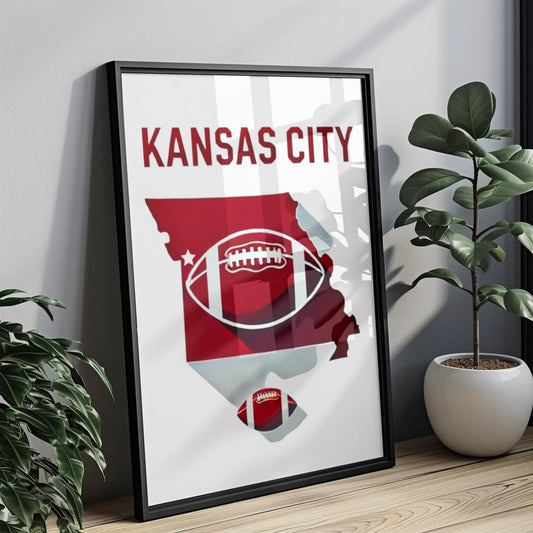 Kansas City Wall Art Print - Missouri Travel Decor, Housewarming & College Gift, Kansas City Map Home Decor, MO Gift Idea
