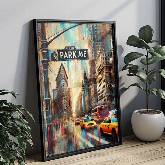 Park Ave Print - Manhattan Wall Art, NYC Travel Poster, New York City Gift, Housewarming Decor, Urban Modern Home Art, Park Ave Illustration