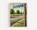 Washington Park Print Cityscape - Denver, Colorado, USA