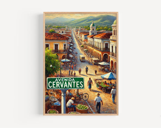 Tegucigalpa Avenida Cervantes Wall Art, Honduras City Print, Travel Souvenir, Honduras Gift, Honduras Travel Poster, Personalized Gift