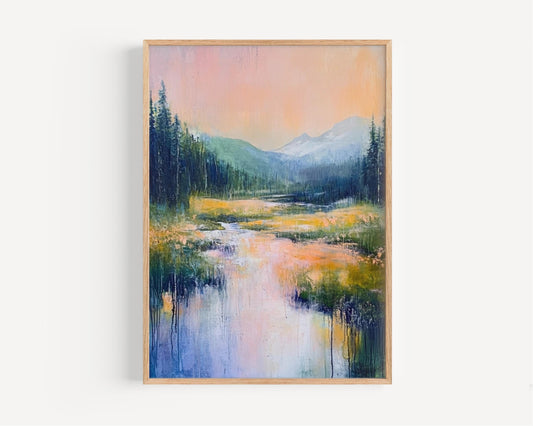 American Yellowstone Abstract Wall Art Patriotic USA Poster United States Independence Home Decor
