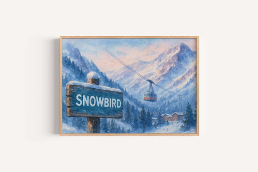 Snowbird Ski Resort Art Print: Utah Winter Landscape