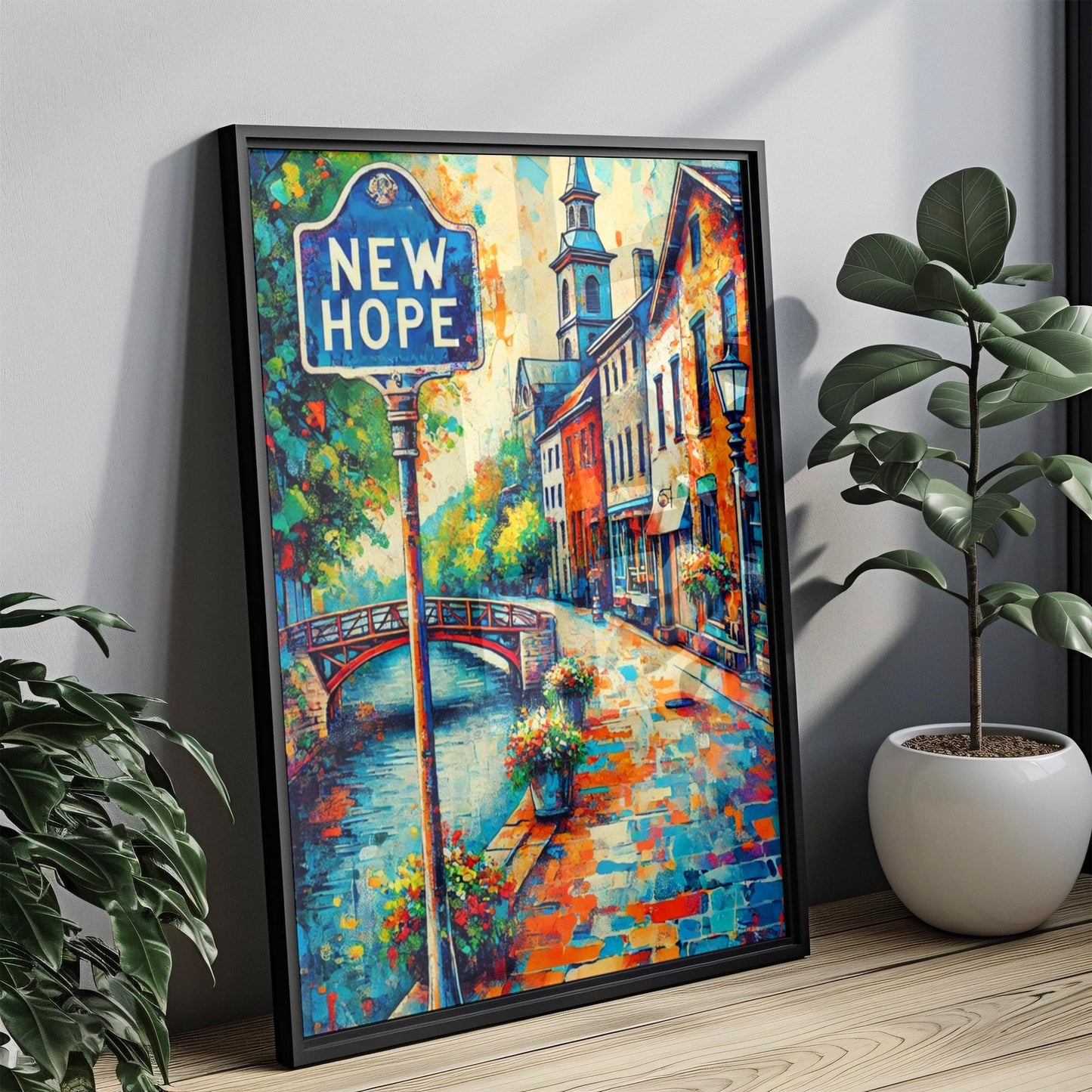 Pennsylvania New Hope Wall Art Print - Travel Poster, USA Decor, Housewarming Gift, Pennsylvania Travel Map, Penn Decor, Pennsylvania Gift