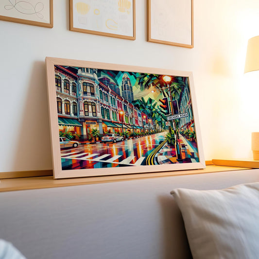 Orchard Road Wall Art Print, Modern Cityscape Poster, Singapore Skyline Decor, Urban Wall Hanging for Living Room & Office