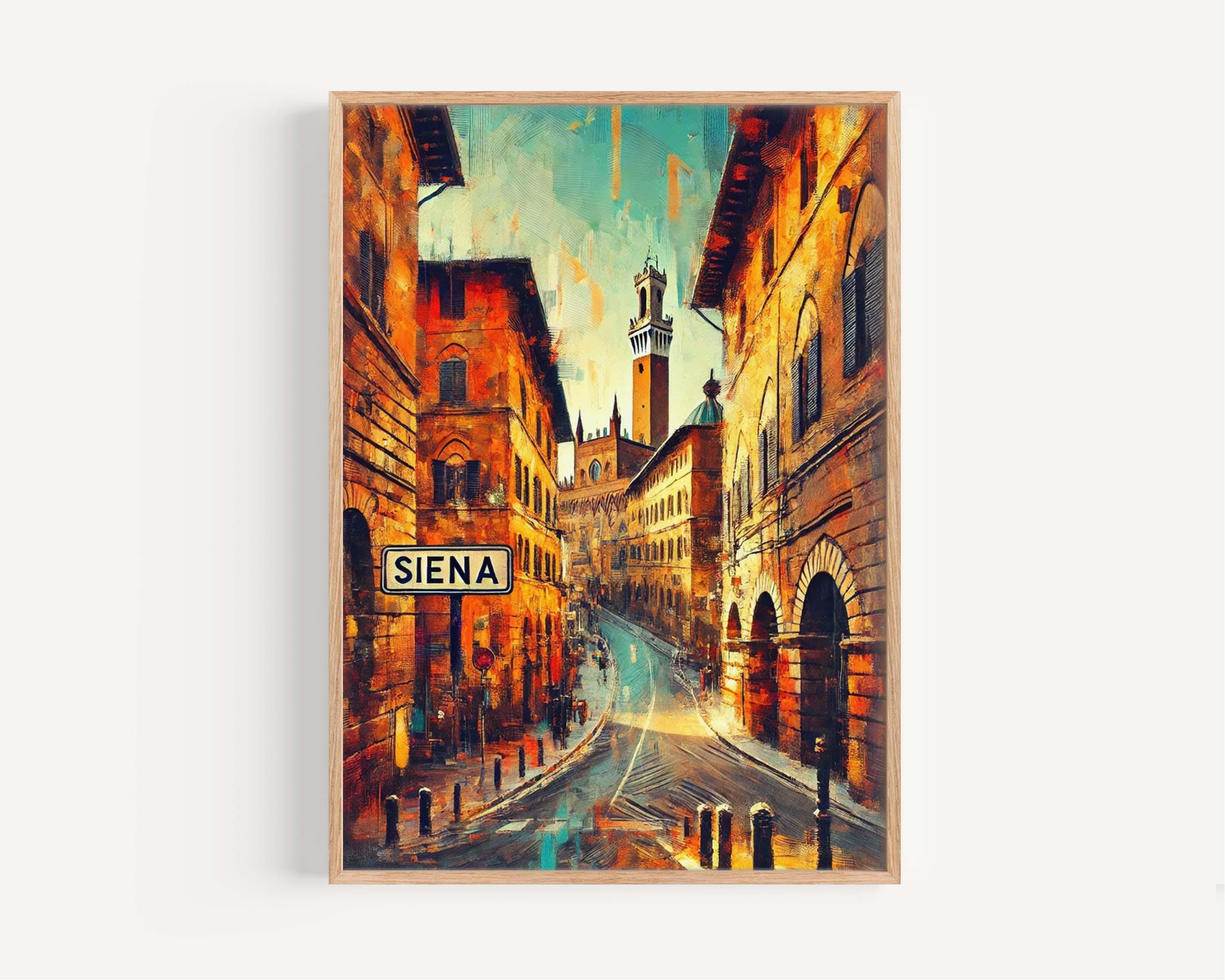 Siena Art Print | Italy Wall Art Travel Poster | Italian Artwork Housewarming Gift | European Decor Cityscape Illustration