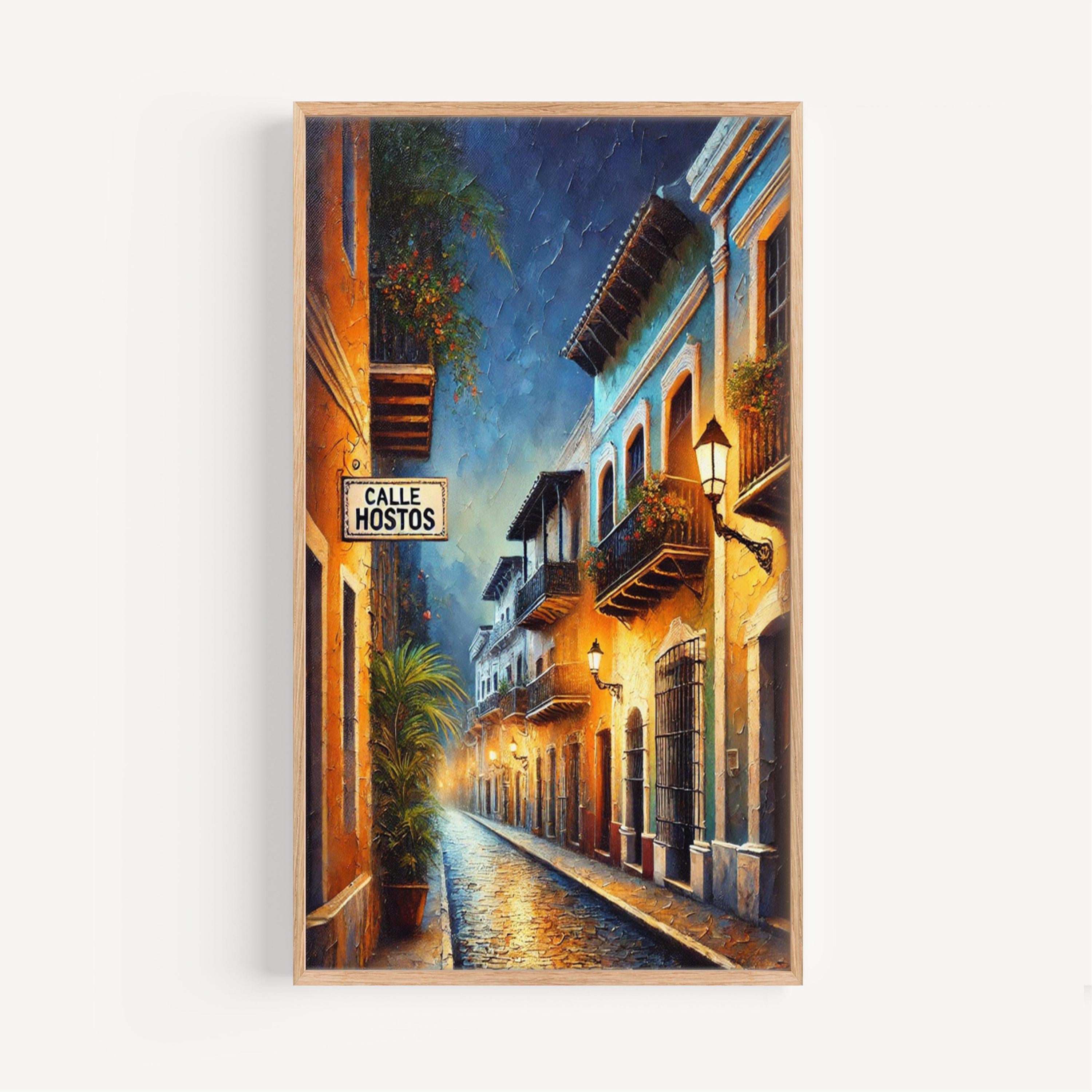 Calle Hostos Wall Art Print: Old San Juan Puerto Rico Travel Poster