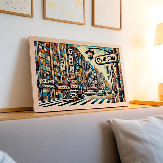 Chuo Dori Wall Art Tokyo Print, Japan Travel Poster, Japanese Decor, Housewarming Gift, Tokyo Street Art, Japan Souvenir, Travel Wall Decor