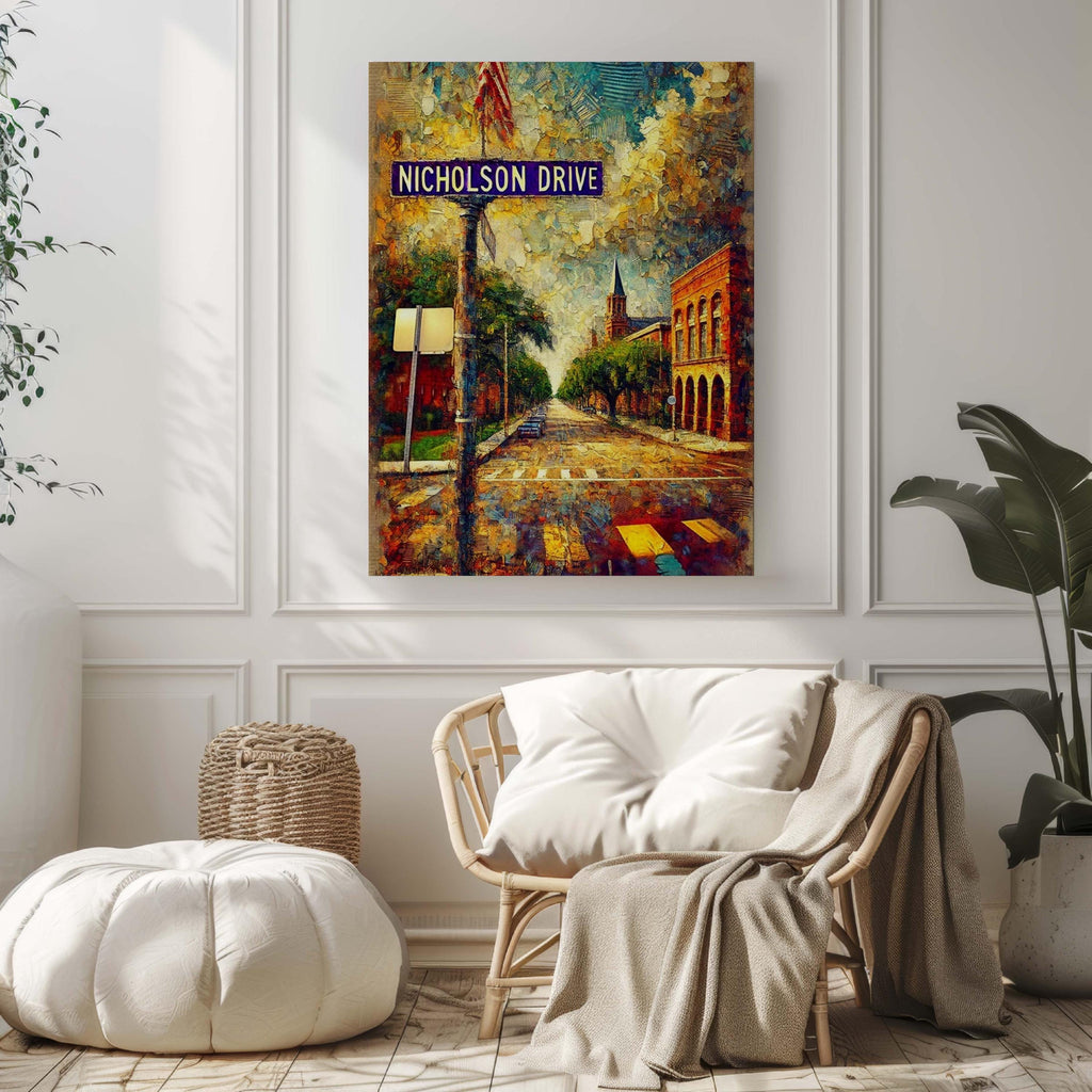 Nicholson Drive Print - Baton Rouge, Louisiana, USA