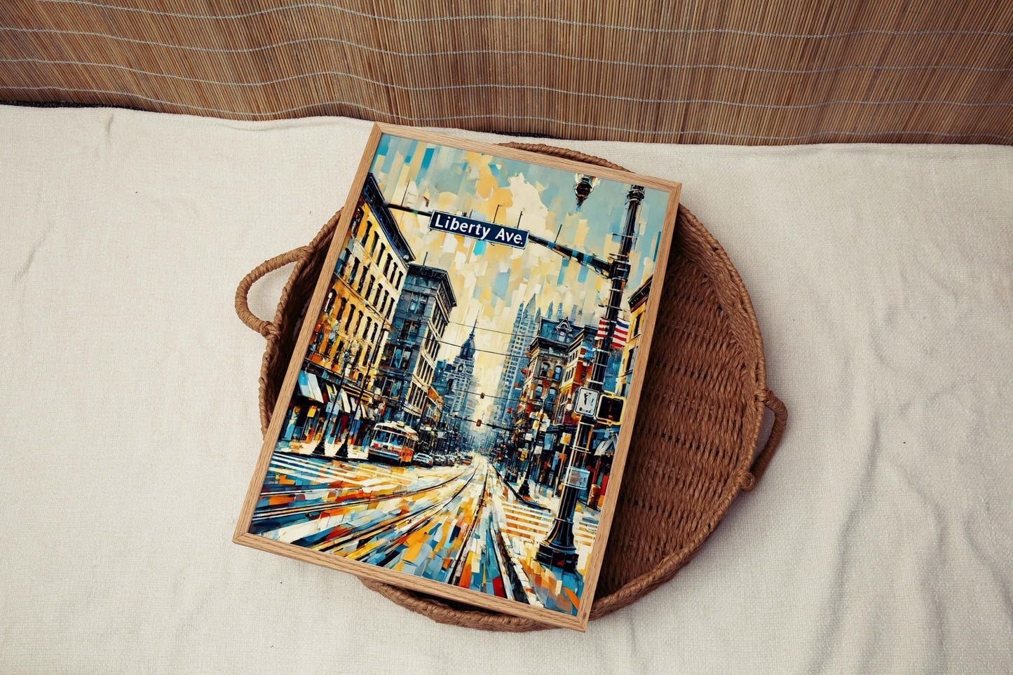 Liberty Ave Print Pittsburgh Art Travel Poster Wall Art Pennsylvania Gift Housewarming Decor