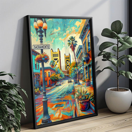 California Sacramento Wall Art Print - Travel Poster & USA Souvenir, Perfect Housewarming or California Gift Decor