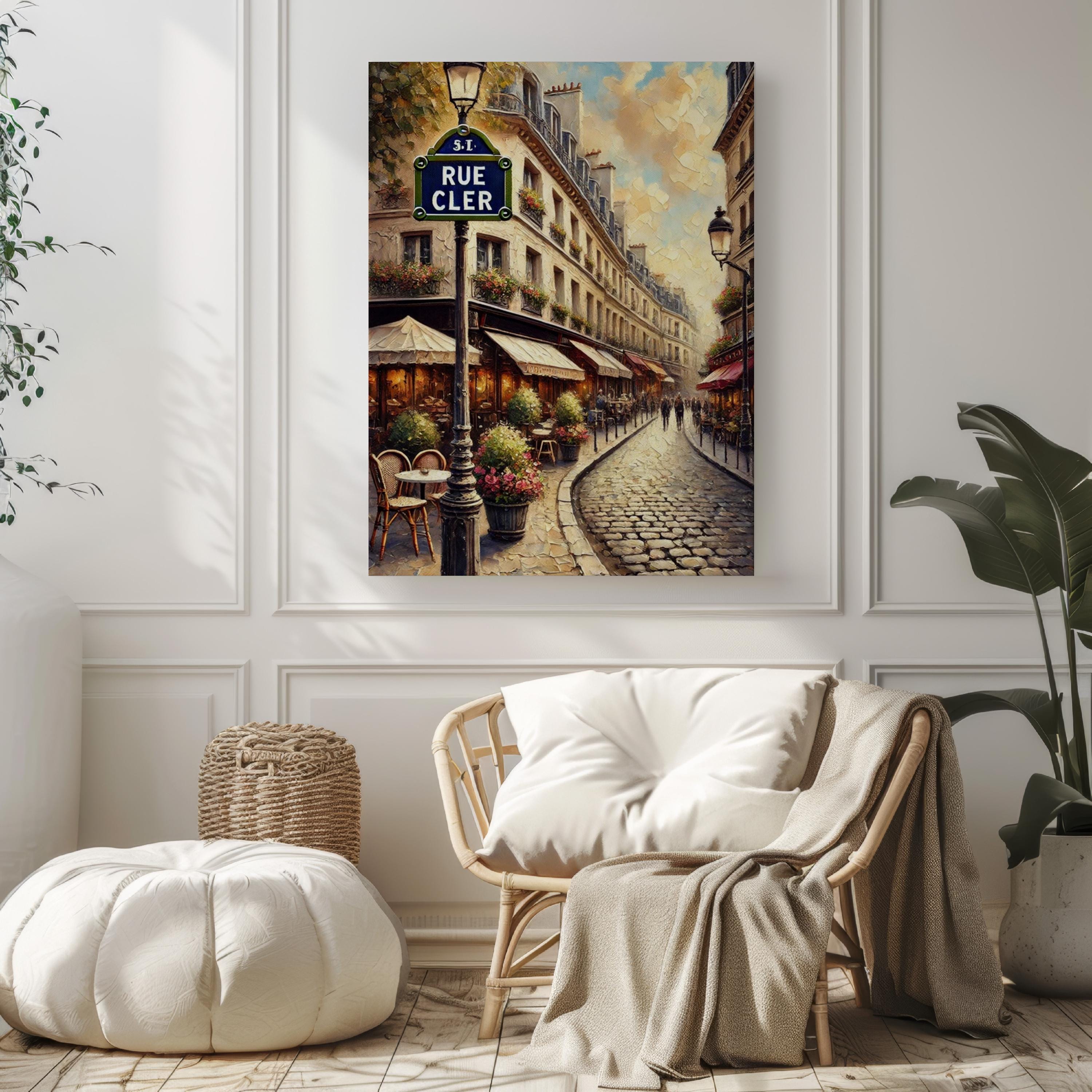 French Paris Rue Cler Wall Art Print - Elegant Parisian Travel Poster, Home Office Decor, Housewarming Gift & Souvenir