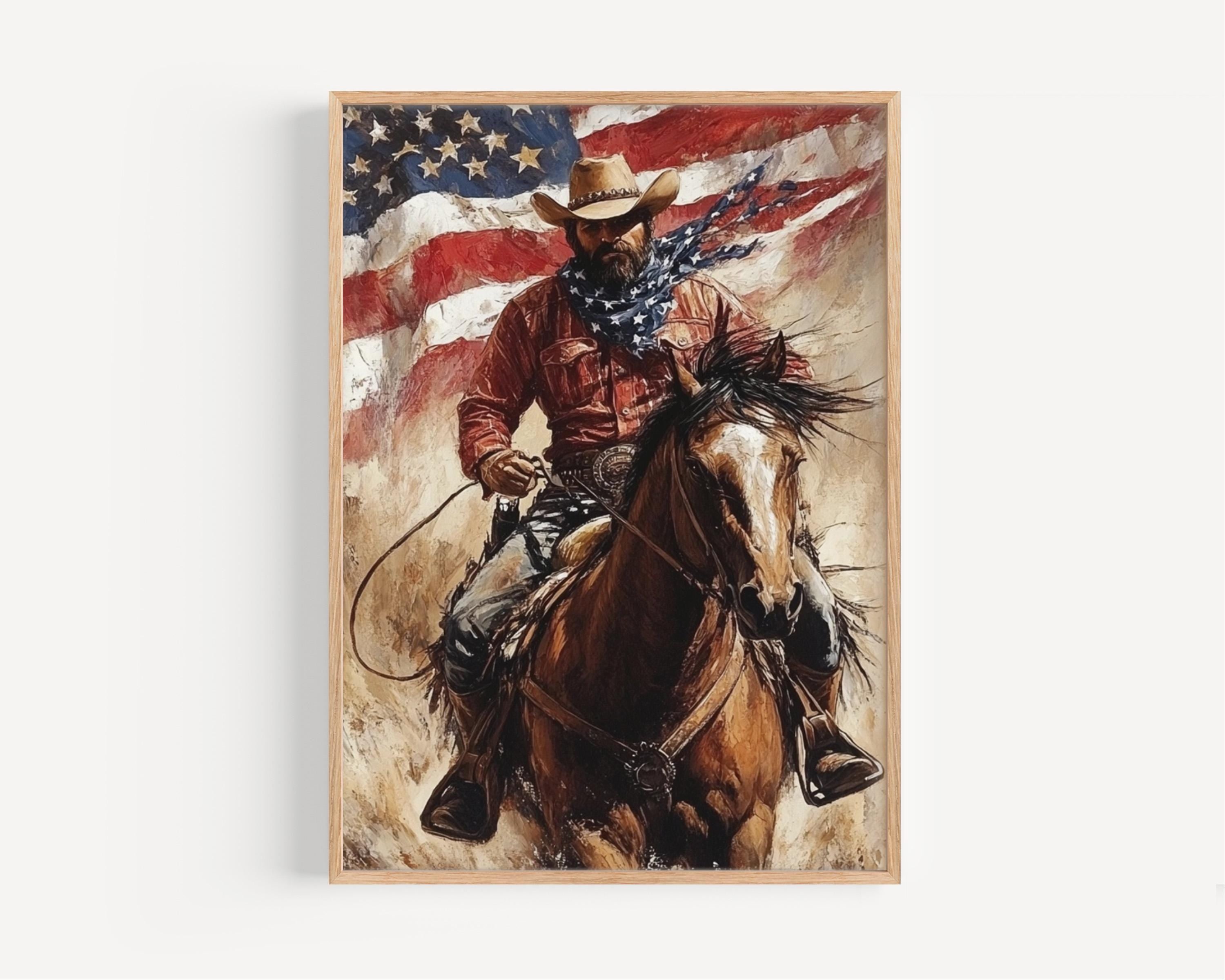 Cowboy Abstract Wall Art - United States