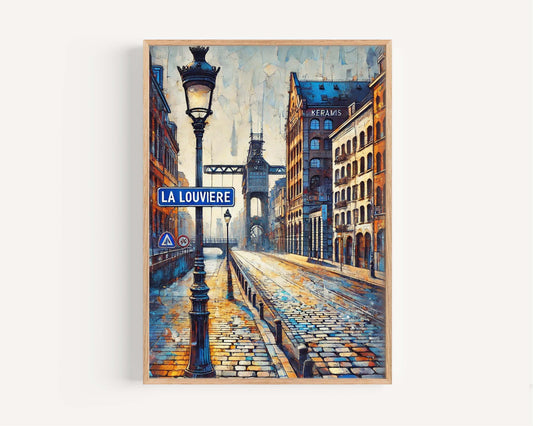 La Louviere Wall Art Print - Belgium City Travel Poster, La Louviere Artwork, Housewarming Gift, Belgian Travel Decor, Cityscape Print