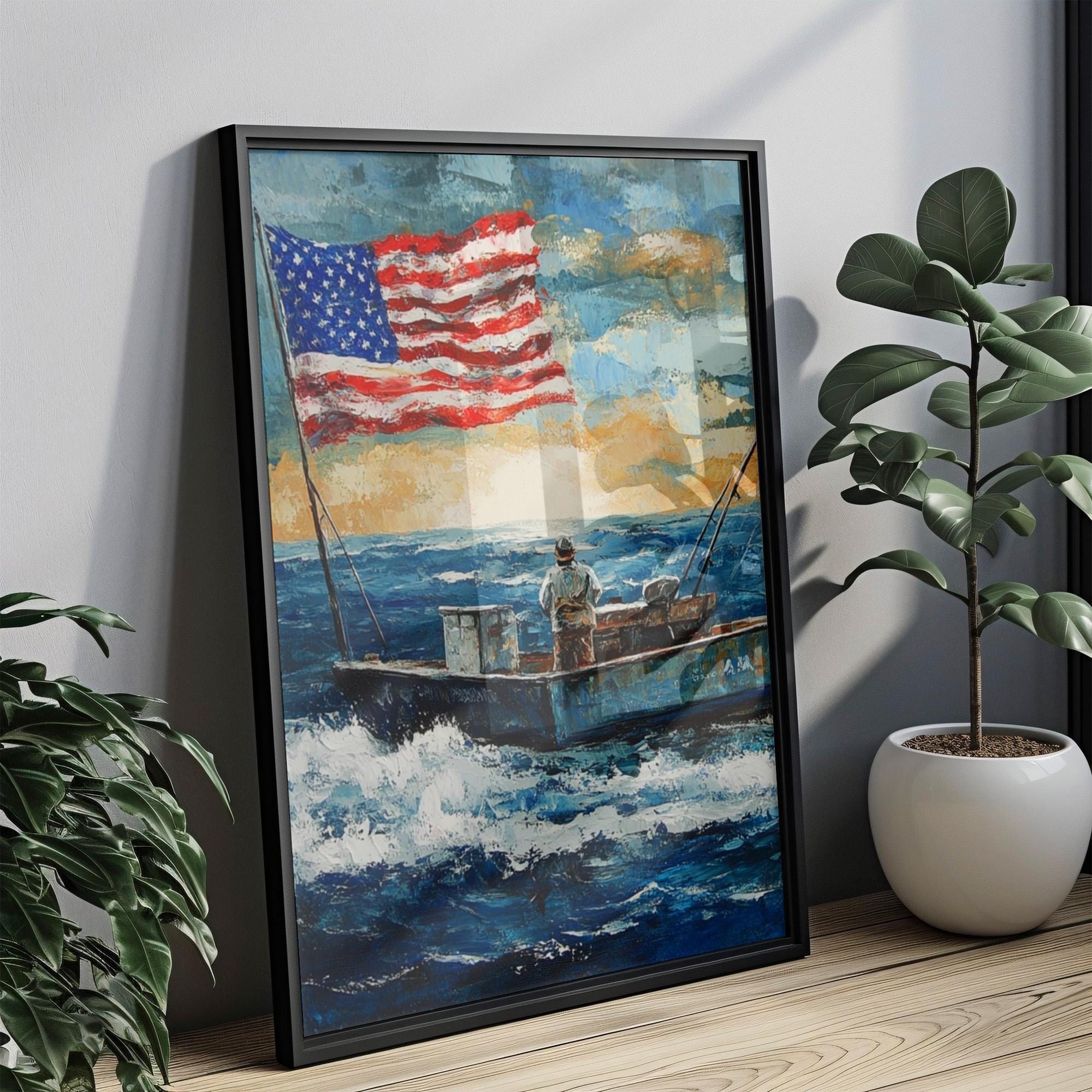 Fishing Patriotic Poster - United States