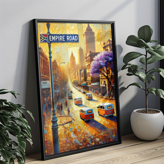 Empire Road Wall Art, Johannesburg City Print, South Africa Travel Poster, African Home Decor, Travel Gift for Travelers, Modern City Art