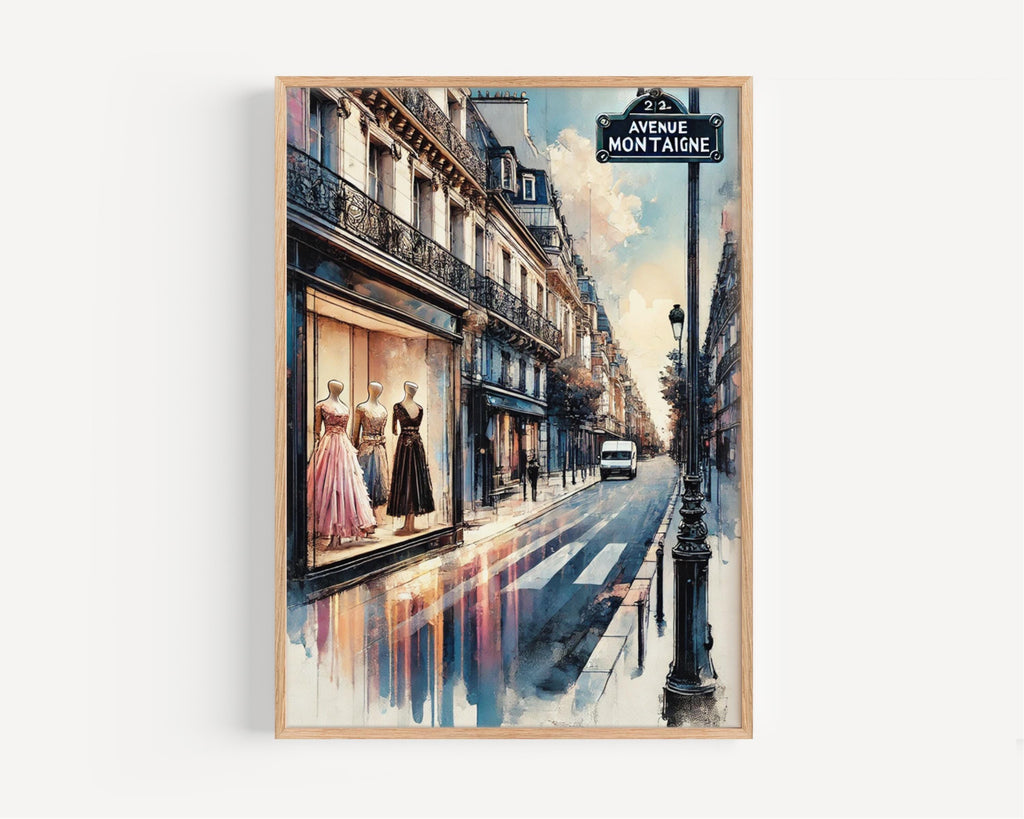 Paris Avenue Montaigne Wall Art, French Travel Print, Parisian Street Poster, Housewarming Gift, France Decor, Elegant Paris Home Art