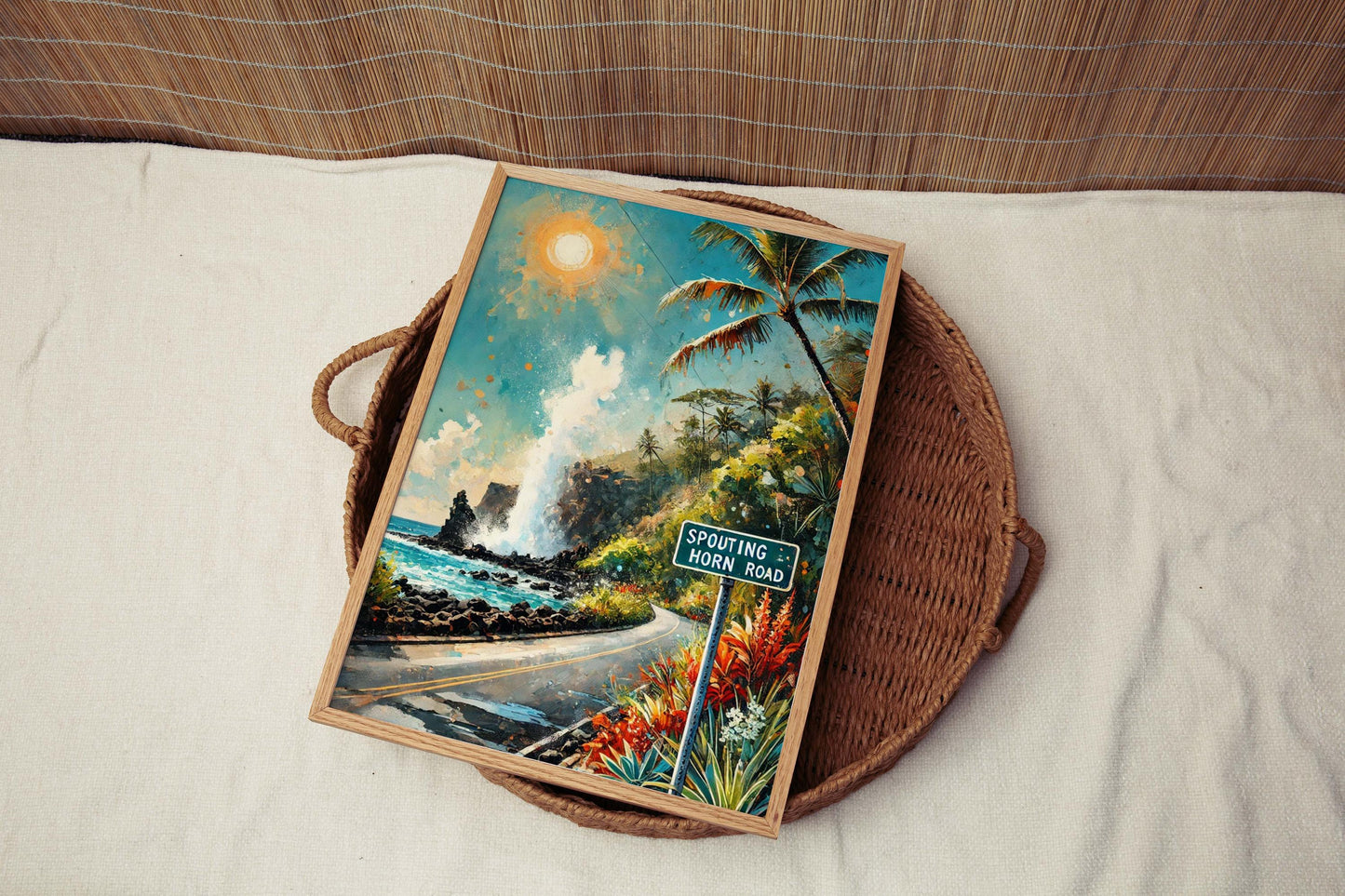 Spouting Horn Road Wall Art - Kauai Travel Print, Hawaii Poster, Poipu Gift, Tropical Home Decor, Housewarming & Vacation Artwork