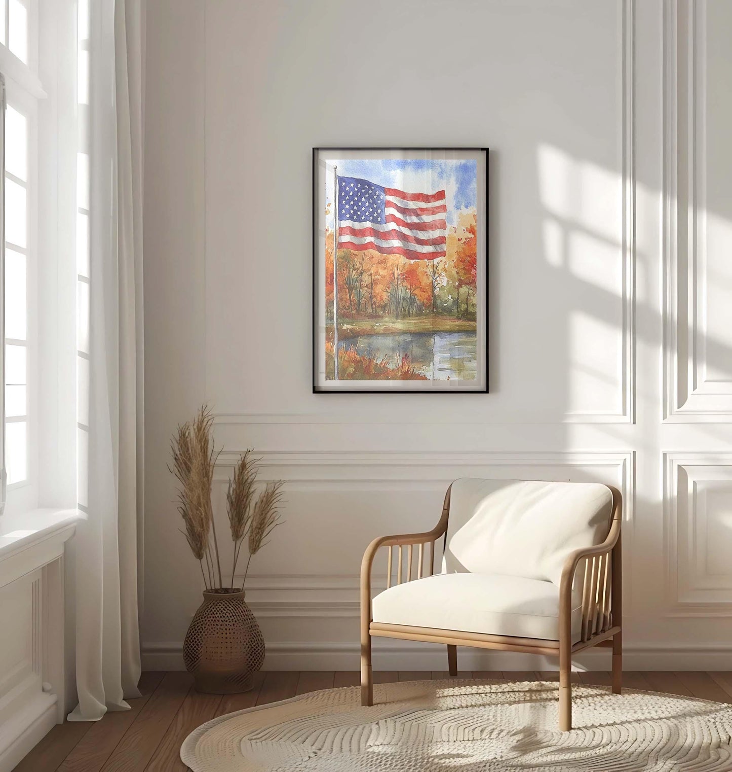American Flag Artwork | Patriotic USA Wall Art | United States Home Decor Poster | USA Print for Living Room or Office