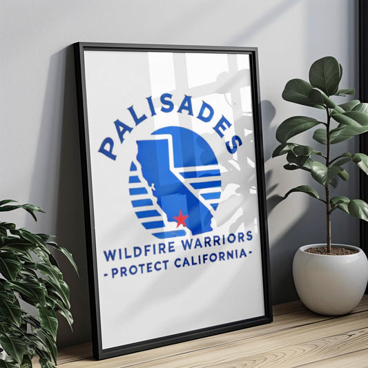 Palisades Wildfire Wall Art Print - California Travel Decor, Housewarming & College Gift, Modern CA Home Wall Art