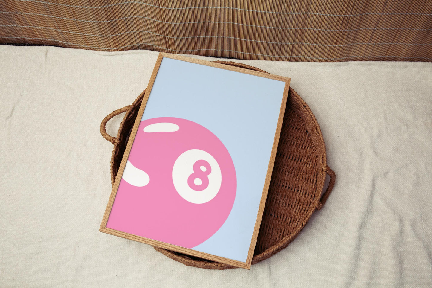 Wall Art 8 Ball Print for College Dorm, Travel & Home Decor, Unique Housewarming Gift, Retro Game Room Wall Artwork