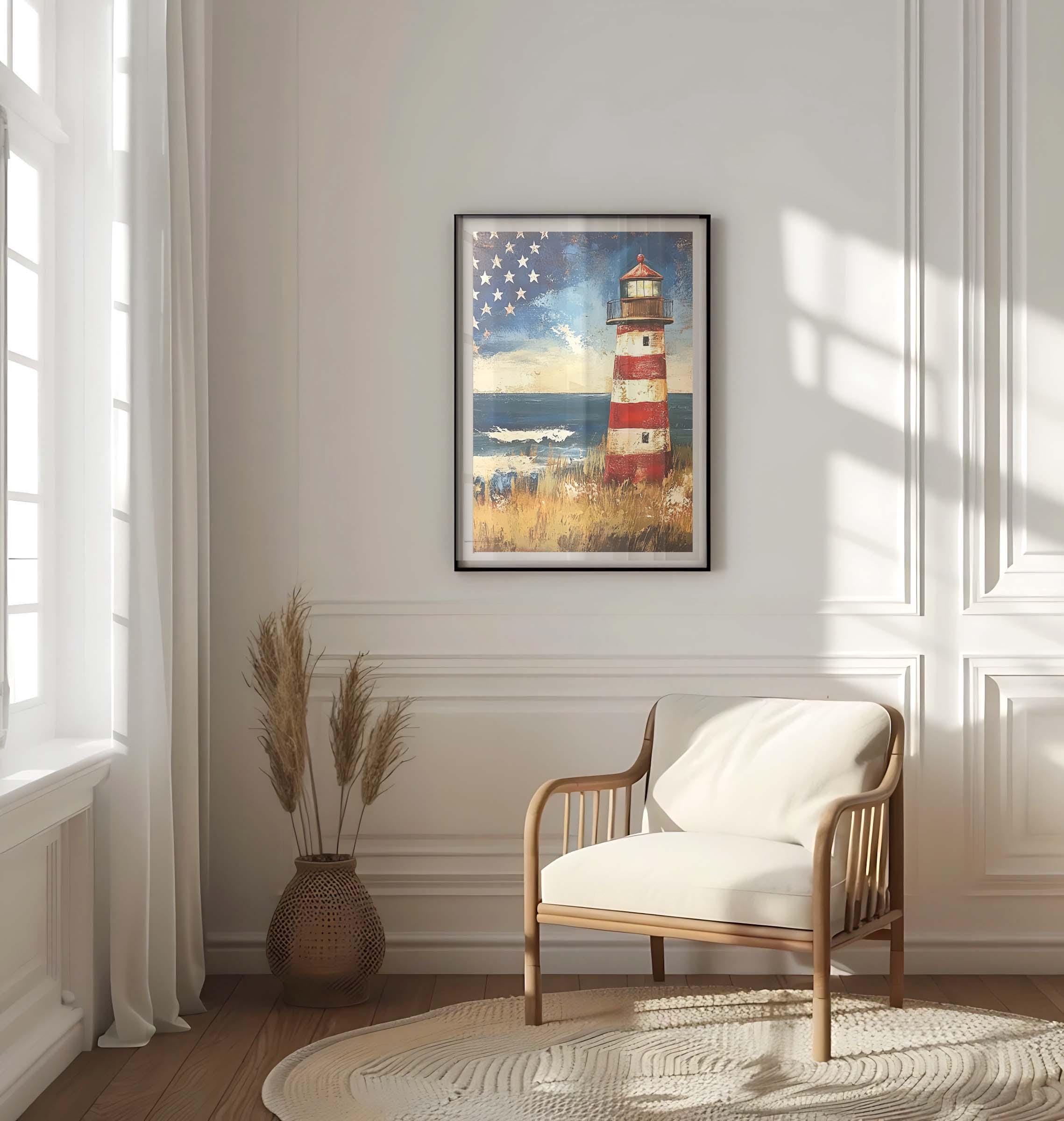 Lighthouse Wall Art Patriotic - United States
