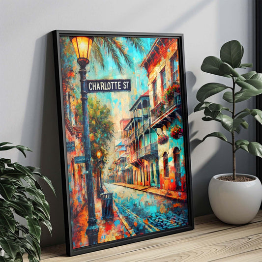 Charlotte St Print Wall Art - St Augustine Florida Travel Poster, Charlotte Street Map, Housewarming Gift, Coastal Home Decor, Florida Art