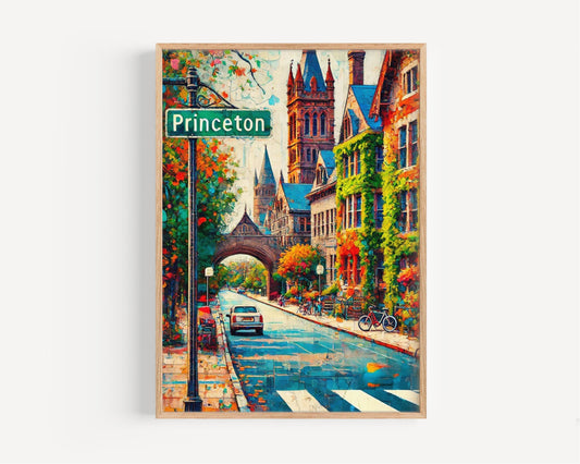 New Jersey Princeton Wall Art Print, Travel Poster & American Art Decor, New Jersey Gift, Housewarming Present