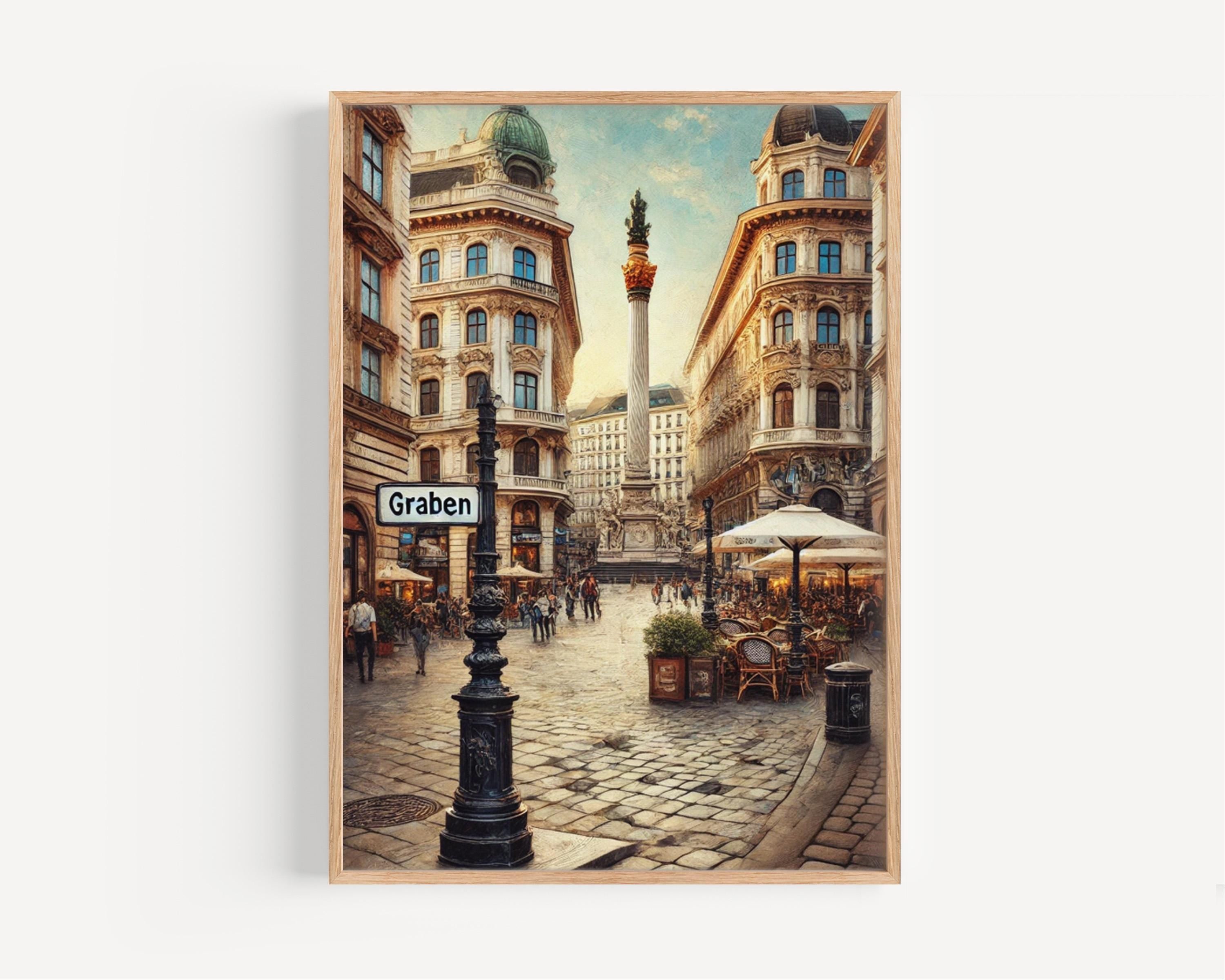 Print Graben Wall Art Vienna Travel Poster Austria Decor Housewarming Gift Austria Souvenir