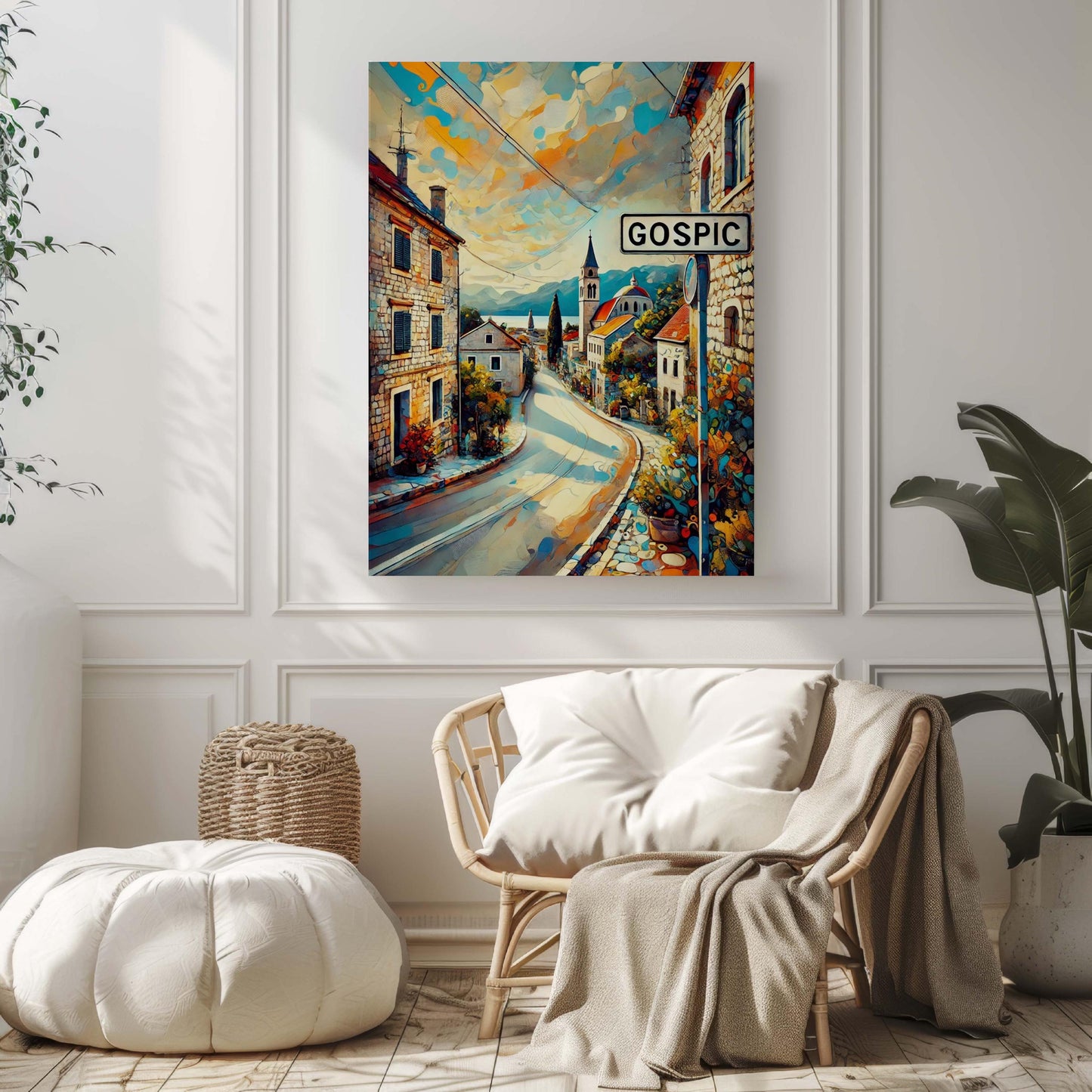 Gospić Art Travel Print – Croatian City Wall Art, Europe Poster, Housewarming Gift, Unique Croatia Artwork, Gospić Decor