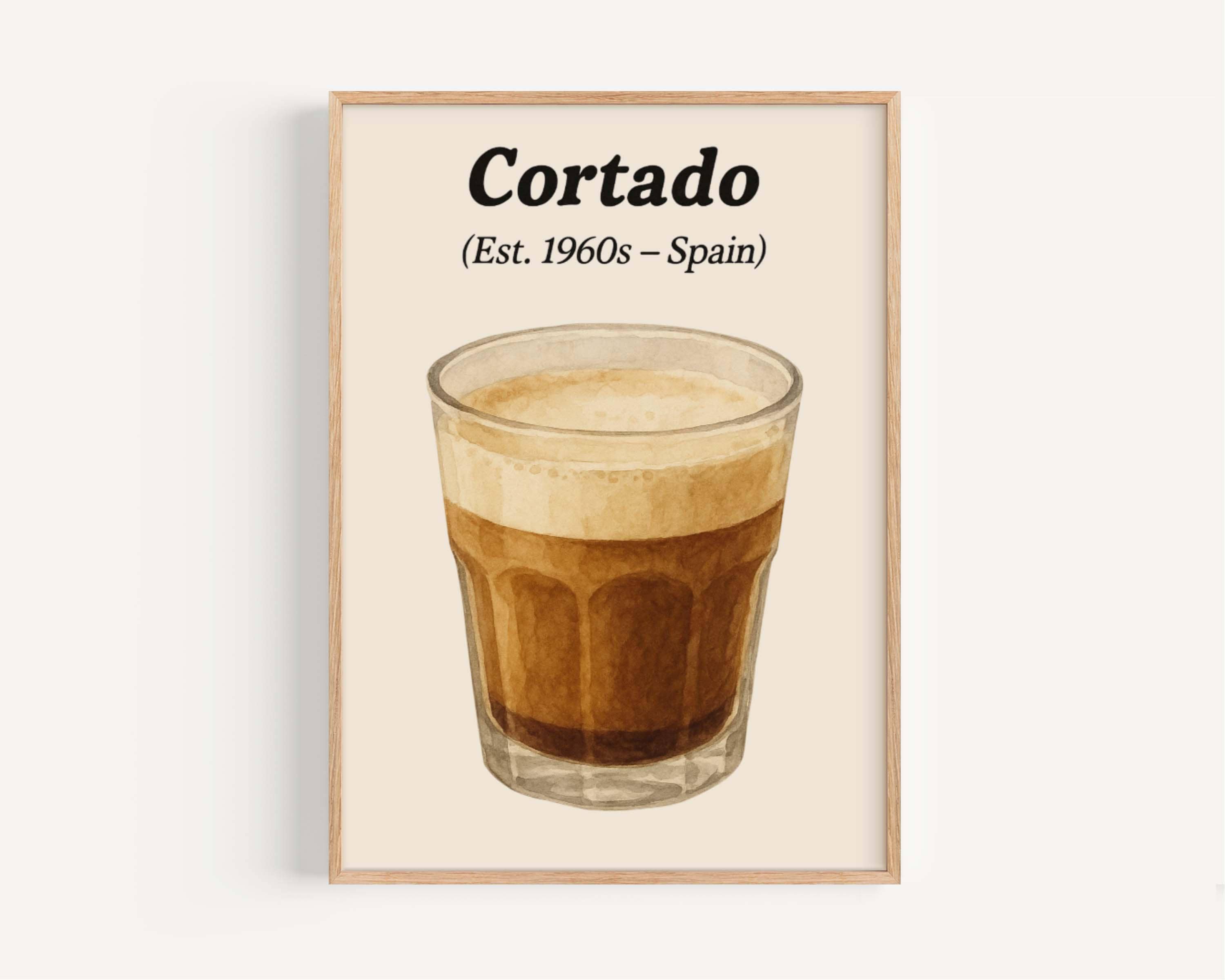 Cortado Coffee Art Print Espresso Lover