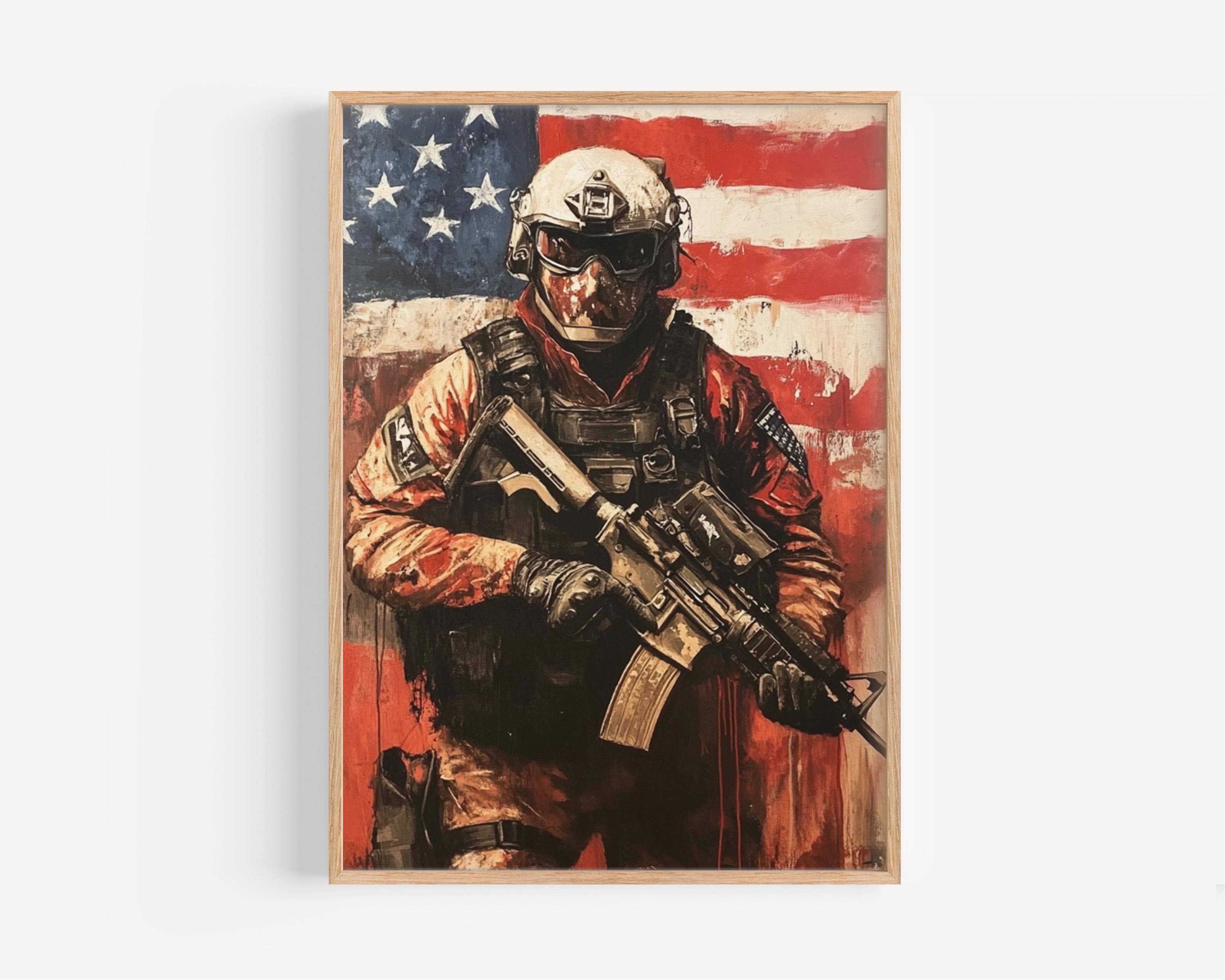 American Army USA Patriotic United States American Independence Wall Art Print – American Army USA Patriotic United States American Independence, USA, North America