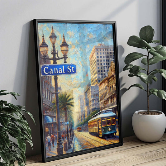 Canal St Print New Orleans Art Poster, Travel Wall Art, Louisiana Gift, Housewarming Decor, Unique Canal Street Travel Print